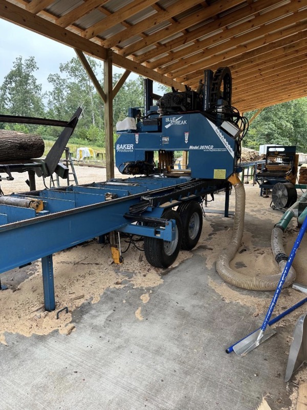 2021 Baker 3674CD Portable Band Sawmill Complete Operation